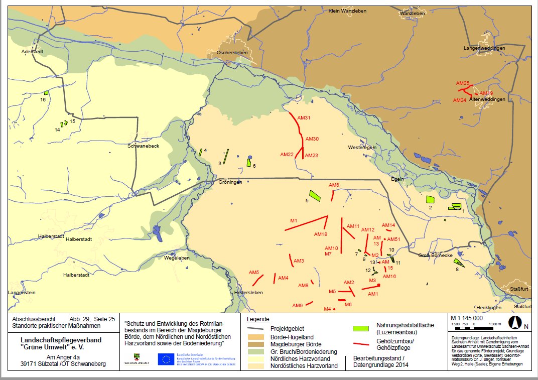 Karte Standorte der praktischen Maßnahmen